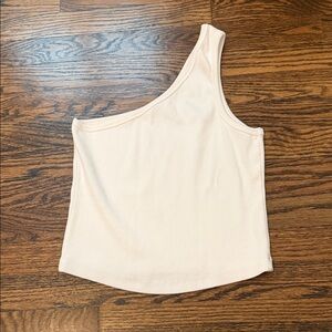perfectwhitetee One-Shoulder Ribbed Tank in white